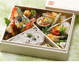 季節弁当1段 桐箱入り 4,500円（税込 4,860円）